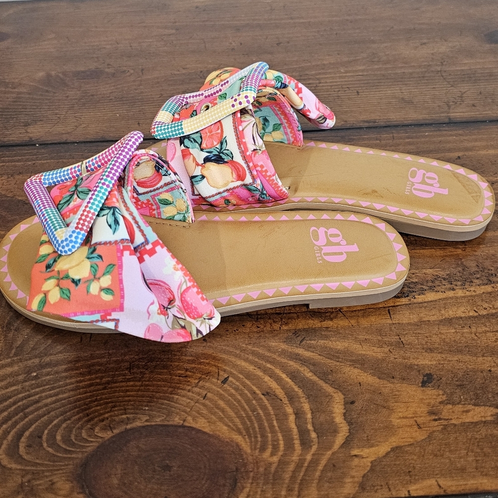 GB Girls Multi-Color Fruit Print Sandals/Shoes Easter/Summer Size 3M - Picture 3 of 6